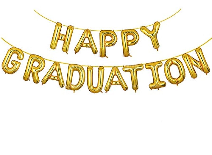 Amazon | Happy Graduation Balloons バナー ゴールド 40.64cm